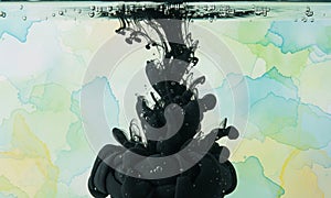 Underwater Ink Black Dye Dissolving Water Purity