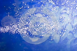 Underwater light and flowing bubbles