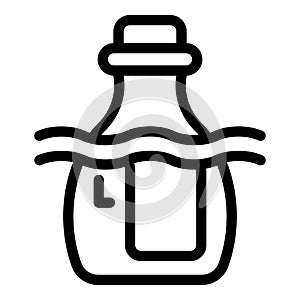 Underwater message bottle icon outline vector. Crystal hope