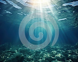 underwater oceanic reefs under clear blue skies