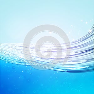 Underwater part on blue background
