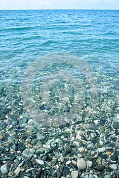 Underwater pebble texture skyline