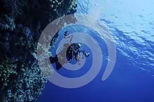 Underwater Photographer at a Reef in Egypt