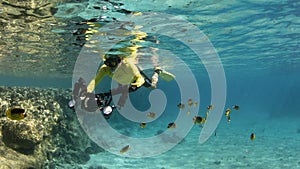 Underwater photographer snorkeling