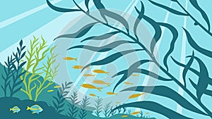 Underwater plants crystals marine flora and gemlike aquatic nature vector design Generative AI photo