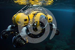 underwater robotic vehicle exploring ocean depths