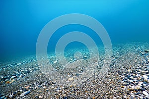 Underwater Rocks and Pebbles on the Seabed