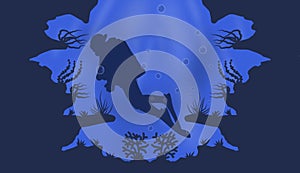 underwater scenery background silhouette