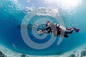 Underwater scuba diving in Andaman sea, Thailand