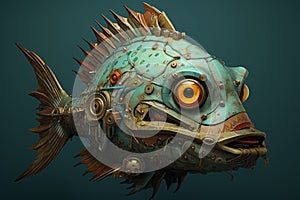 Underwater sea monster fish. Generate Ai