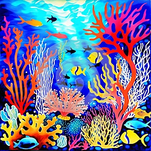 Underwater sea world.