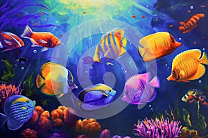 Underwater Serenity: A Colorful Marine Life Display