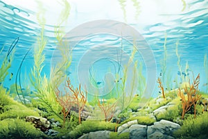 underwater shot of vegetation and seagrasses