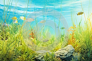 underwater shot of vegetation and seagrasses