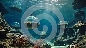 Underwater Utopias - AI generated digital art photo