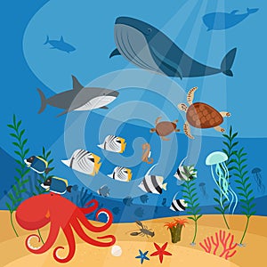 Underwater vector background