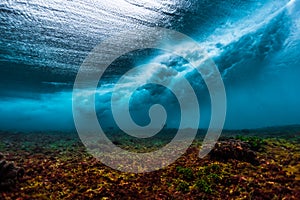 Underwater view of the surf spot