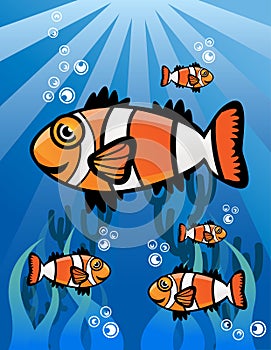 Underwater world Cartoon Illustration