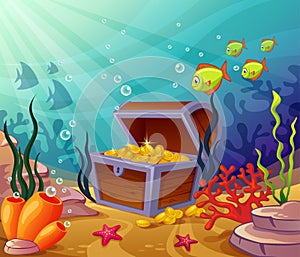 Underwater worlds with pirate treasures