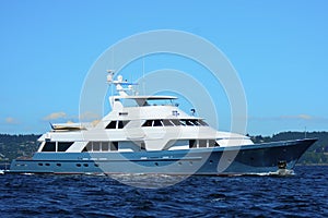 Motor Yacht on Sunny Day photo