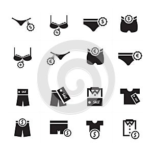 Underwear icon design set