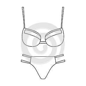Underwear vector icon.Outline vector icon isolated on white background underwear.