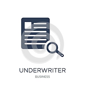 Underwriter (insurance) icon. Trendy flat vector Underwriter (insurance) icon on white background from business collection