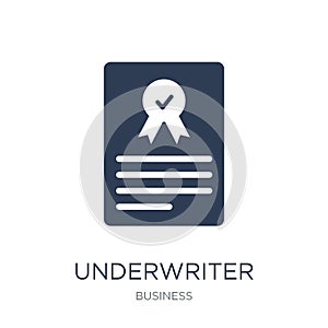 Underwriter (shares) icon. Trendy flat vector Underwriter (shares) icon on white background from business collection
