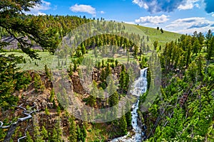 Undine Falls at Yellowstone National Park,  Wyoming, USA