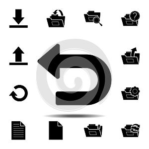 Undo, arrow back icon. Simple glyph vector element of web, minimalistic icons set for UI and UX, website or mobile application