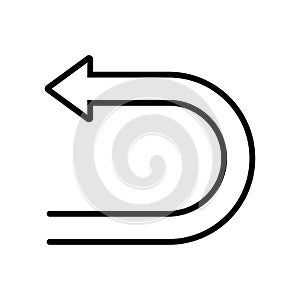 Undo arrow icon design in linear style.