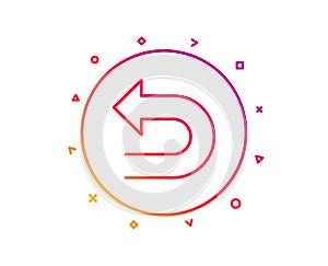 Undo arrow line icon. Left turn. Vector