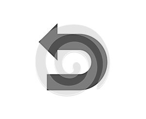 Undo arrow simple icon. Left turn.