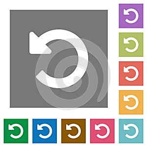 Undo changes flat icon set on square background