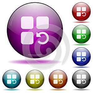 Undo component operation icon in glass sphere buttons
