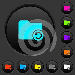 Undo directory last operation dark push buttons with color icons