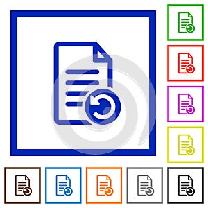 Undo document changes flat framed icons
