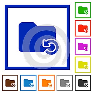 Undo folder operation framed flat icons