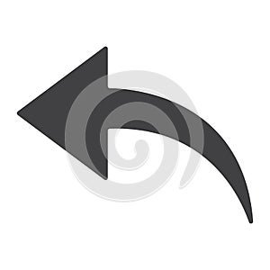 Undo glyph icon, web and mobile, back sign
