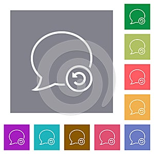 Undo message square flat icons
