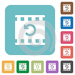 Undo movie changes rounded square flat icons