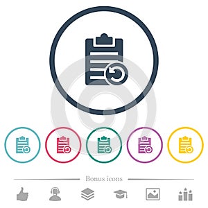 Undo note changes flat color icons in round outlines