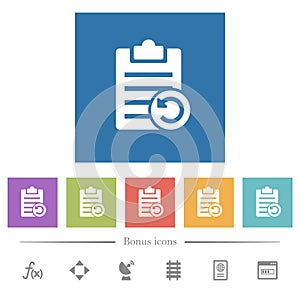 Undo note changes flat white icons in square backgrounds