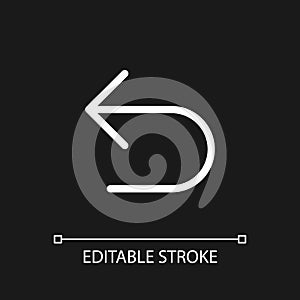 Undo pixel perfect white linear ui icon for dark theme
