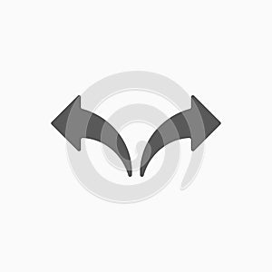 Undo and redo arrow icon, arrow vector, direction illustration