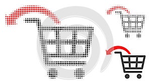 Undo Shopping Order Halftone Dotted Icon
