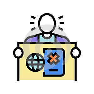 undocumented student color icon vector illustration