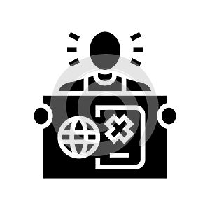 undocumented student glyph icon vector illustration