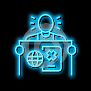 undocumented student neon glow icon illustration