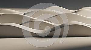 Undulating Architectural Waves with Soft Shadows on Neutral Surface